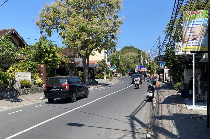 Main street through Sanur in Bali