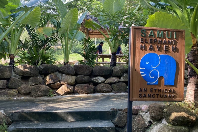 Samui Elephant Haven Koh Samui entrance