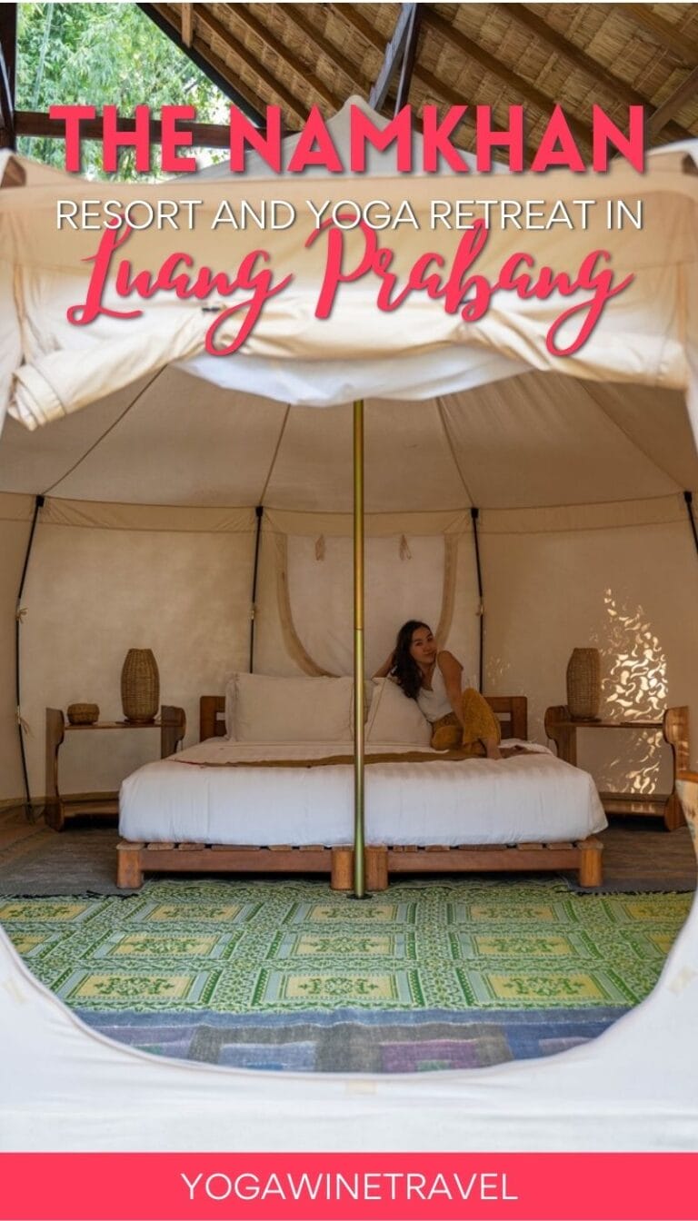 Glamping in Luang Prabang with text overlay