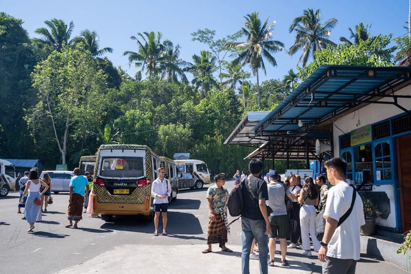 Shuttle buses to Pura Lempuyang in Bali Indonesia