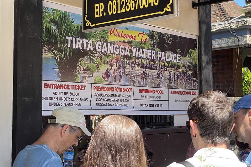 Ticket office at Tirta Gangga in Bali Indonesia