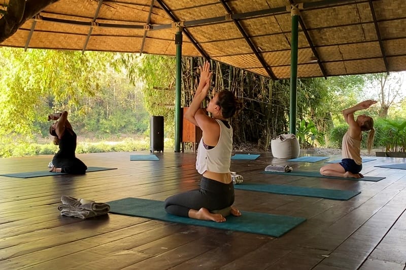 Yoga class at The Namkhan in Luang Prabang Laos