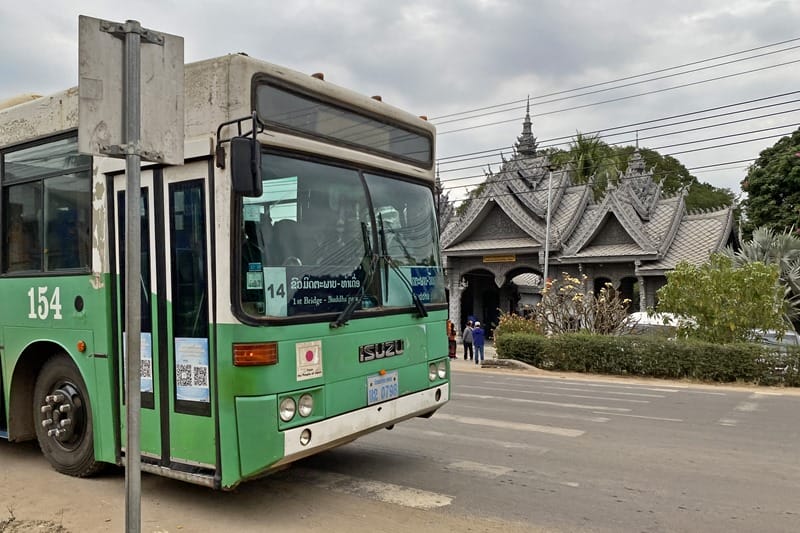 Bus 14 to Buddha Park in Vientiane Laos