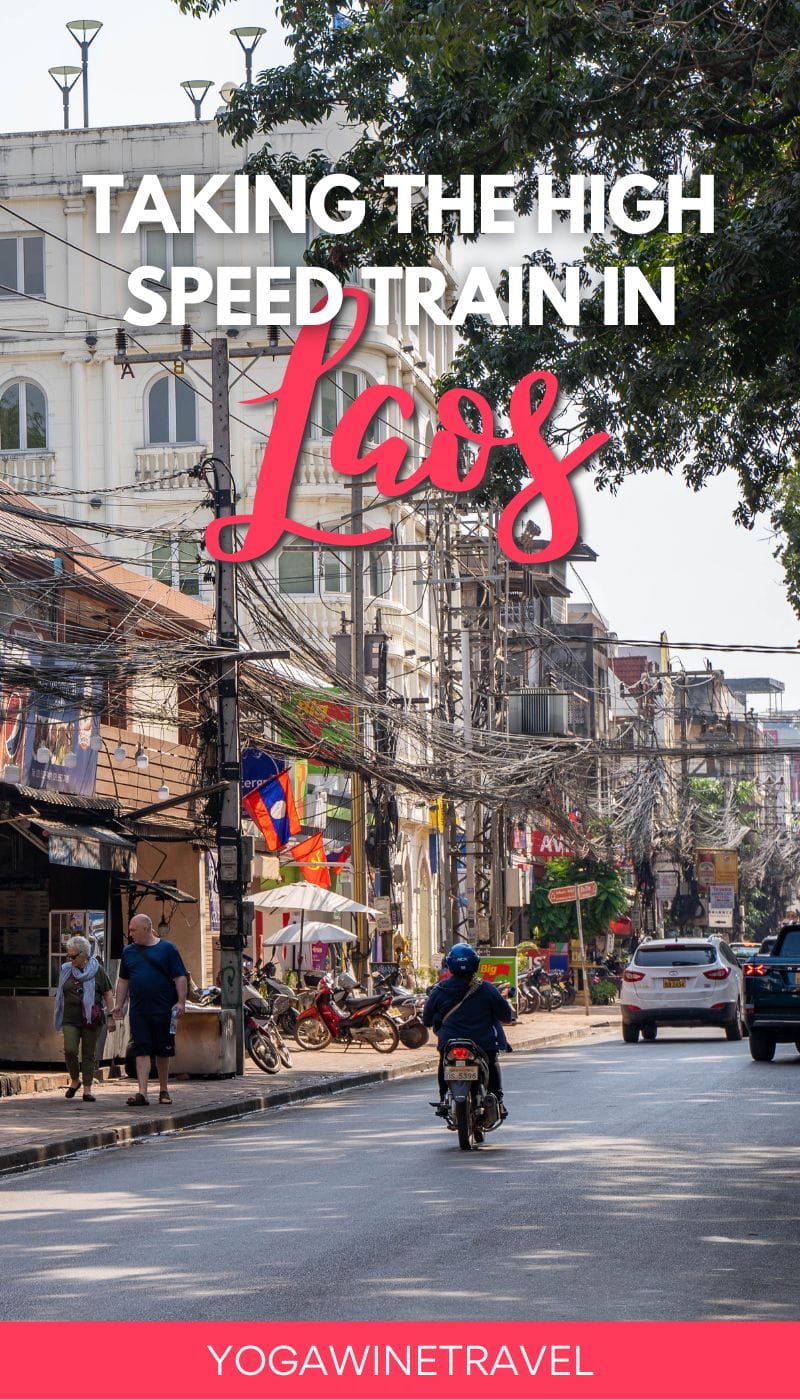 Streets of Vientiane in Laos with text overlay