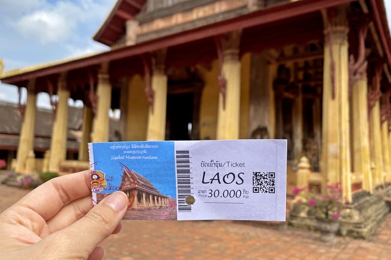 Ticket at Wat Sisaket in Vientiane Laos