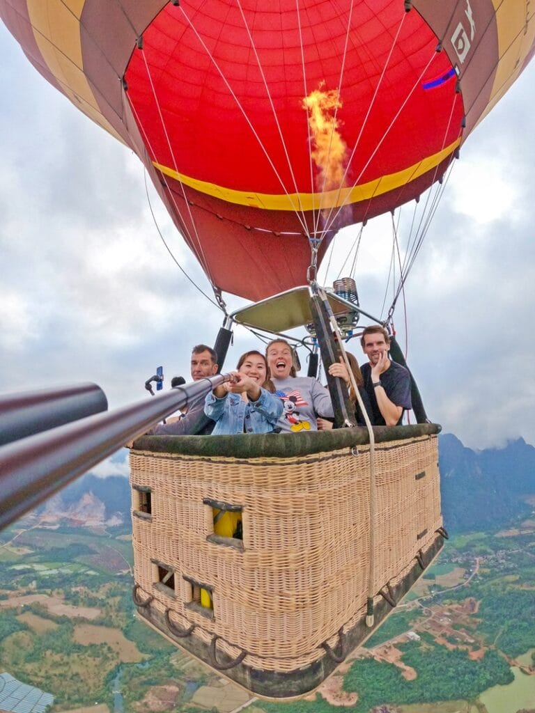 Hot air balloon in Vang Vieng Laos