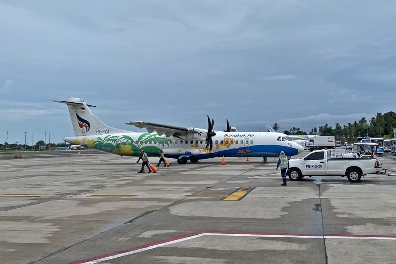Bangkok Airways plane in Samui Thailand