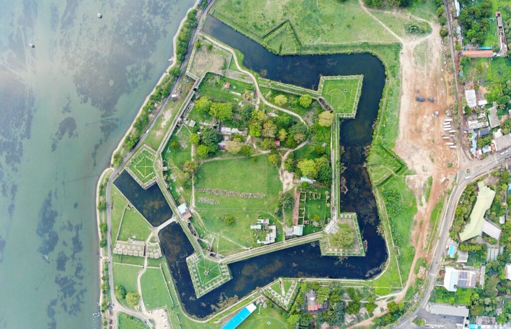 Drone photo of Jaffna Fort in Sri Lanka