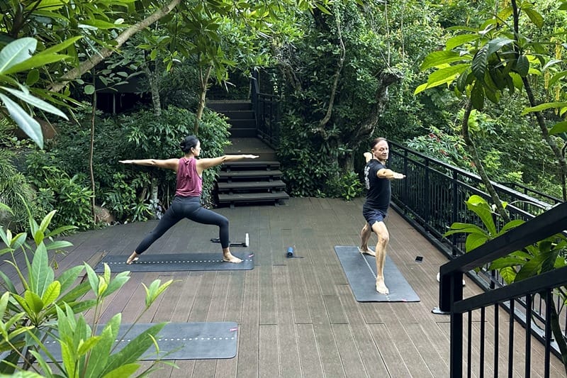 Outdoor yoga at Intercontinental Khao Yai in Thailand