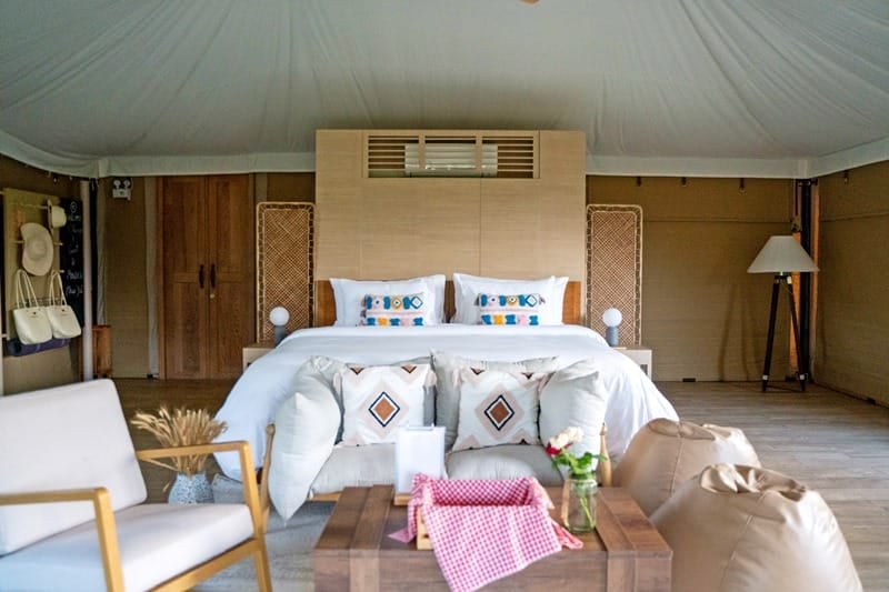 Tented glamping villa at Marasca Khao Yai in Thailand