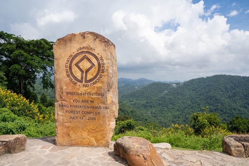 UNESCO placard at Khao Yai National Park in Thailand
