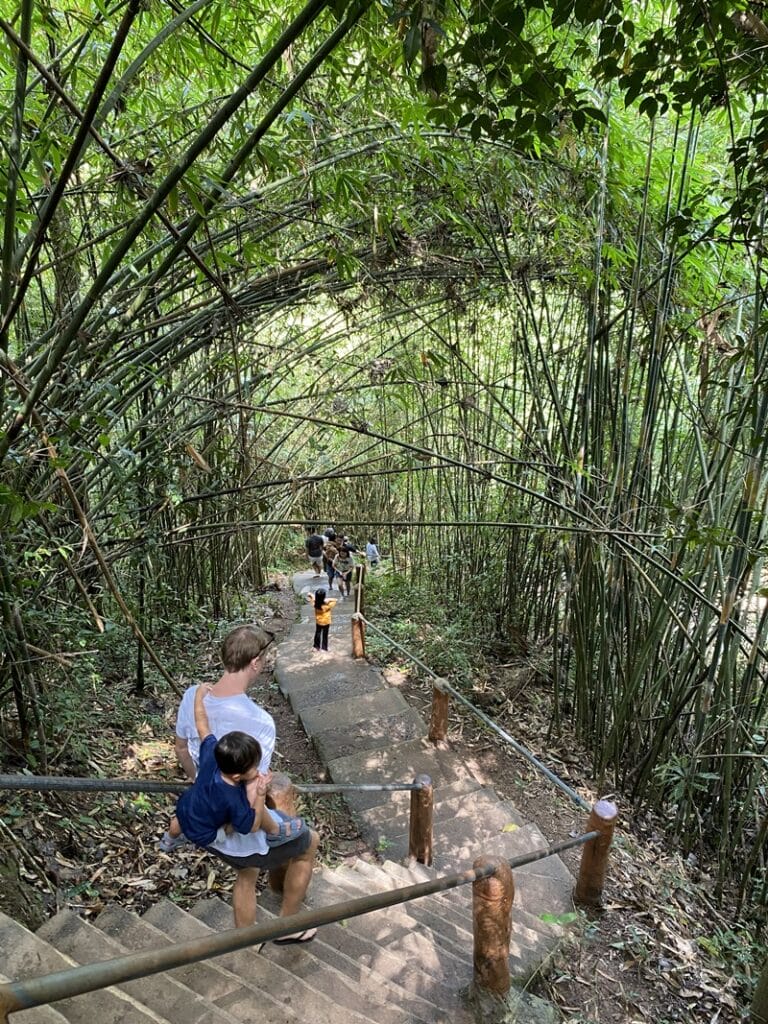 Walking to the waterfall in Khao Yai National Park in Thailand