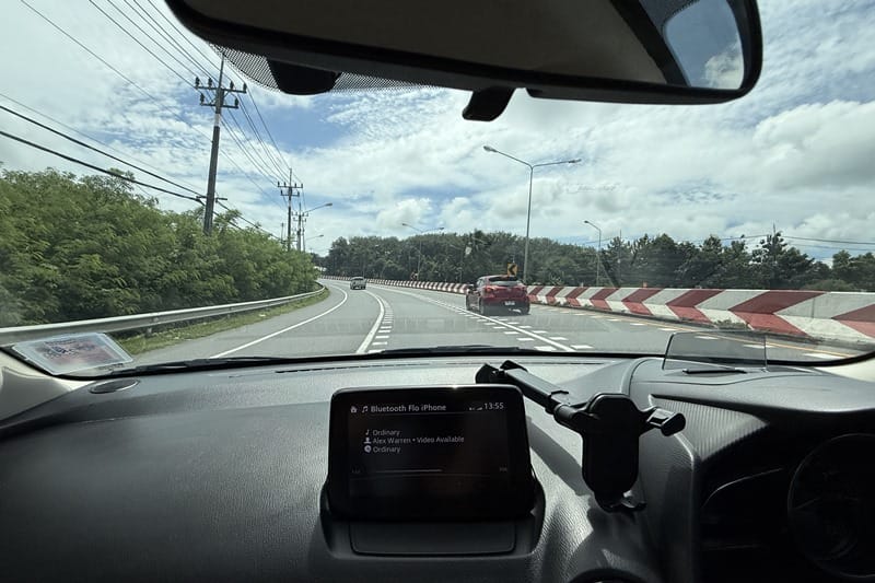 Driving from Phuket to Khao Lak in Thailand