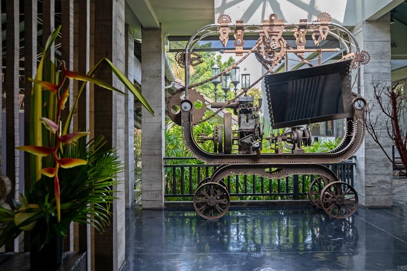 Metal sculptures in The Slate Phuket in Thailand