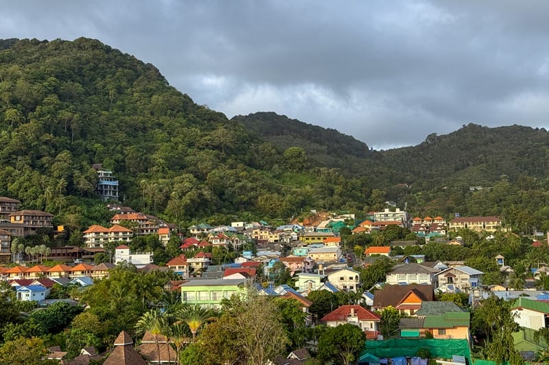 Mountain view from Centara Karon Resort in Phuket Thailand