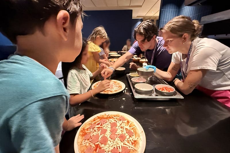 Pizza making at kids club at Centara Karon Resort Phuket in Thailand