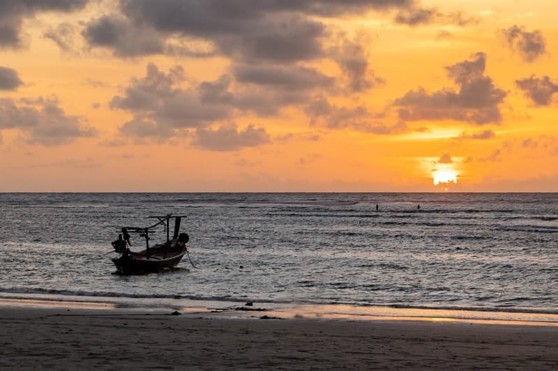 Sunset on Nai Yang Beach in Phuket Thailand