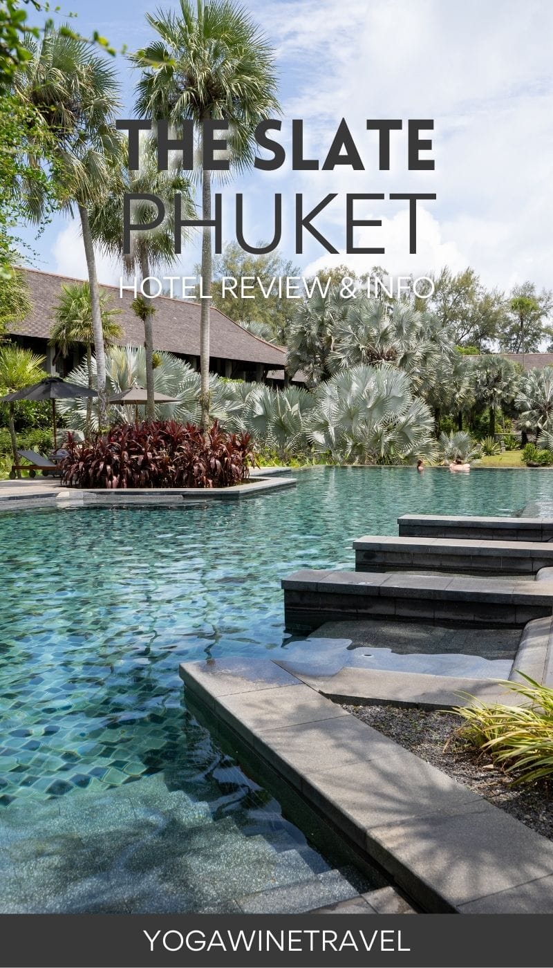 Pulley pool adults only pool at The Slate luxury hotel in Phuket Thailand with text overlay