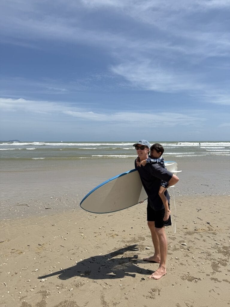 Surfing in Khao Lak in Thailand