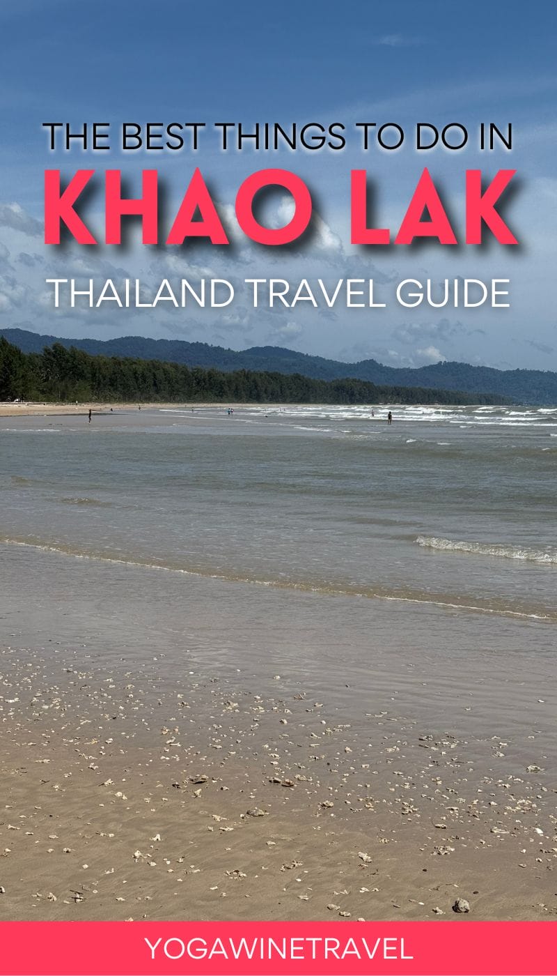 Beach in Khao Lak in Thailand with text overlay