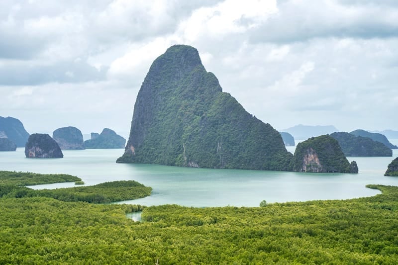 View of Phang Nga Bay from Sametnangshe Viewpoint in Thailand