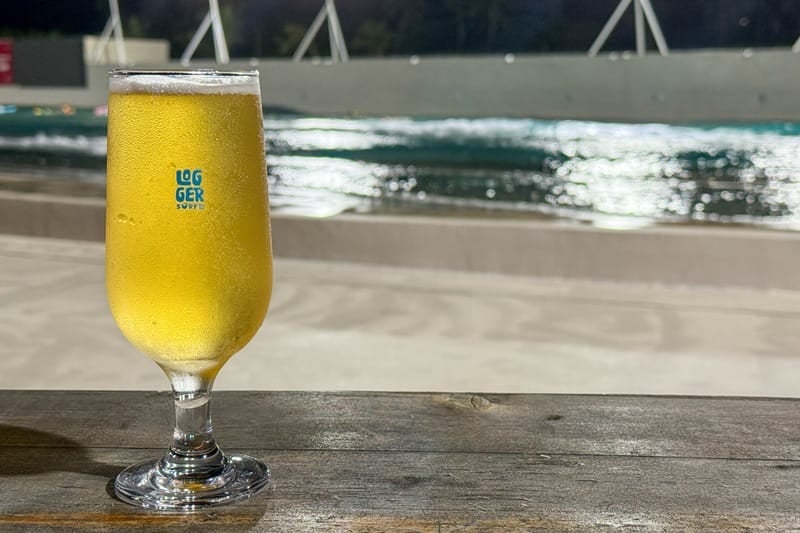 Craft beer at Logger at Riyue Bay Surf Resort in Hainan China