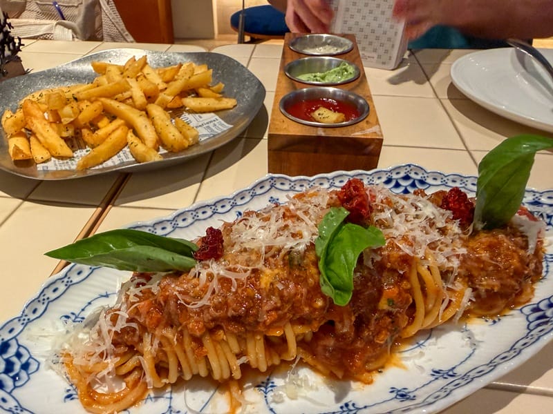Italian food at Flow Coast at Riyue Bay Surf Resort in Hainan China