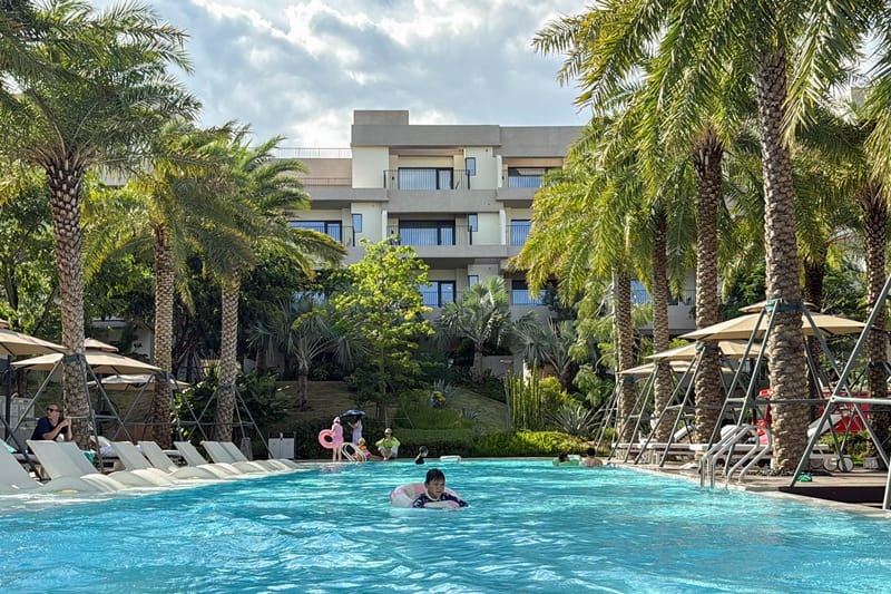 Pool at Uechao Hotel at Riyue Bay Surf Resort in Hainan China