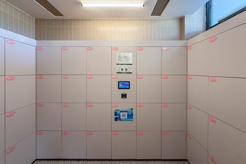 Rental lockers at Surfland at Riyue Bay Surf Resort in Hainan China