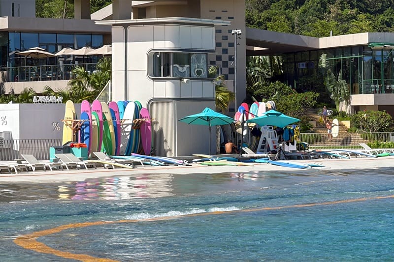 Surfland wave pool at Riyue Bay Surf Resort in Hainan China