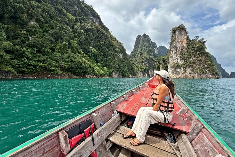 Cheow Lan Lake in Khao Sok National Park in Thailand