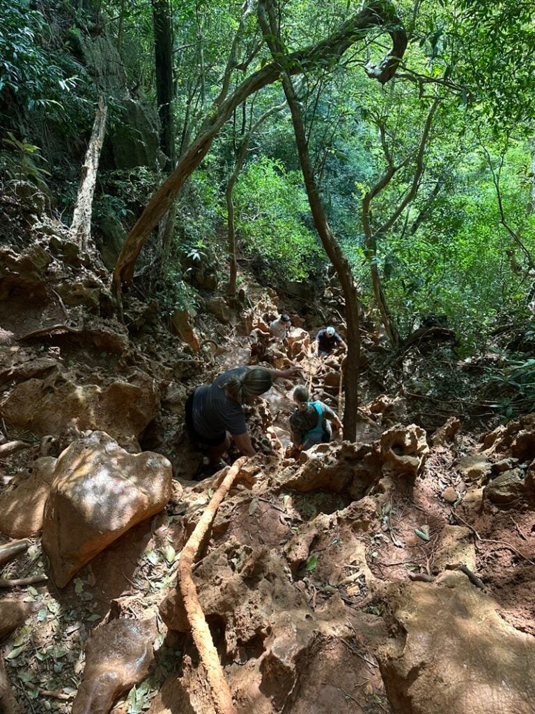 Climbing up to Railay Viewpoint in Railay Thailand