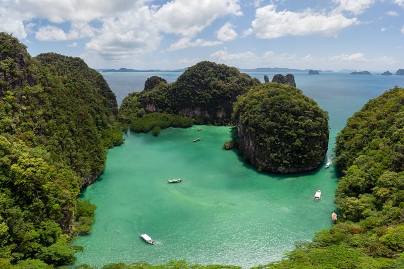 Drone photo of Hong Lagoon in Thailand