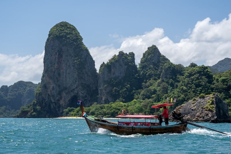 Longtail boat to Railay in Krabi Thailand