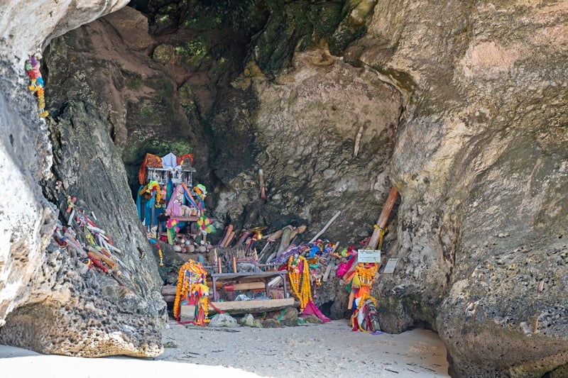 Princess Cave at Phra Nang Beach in Railay Krabi Thailand