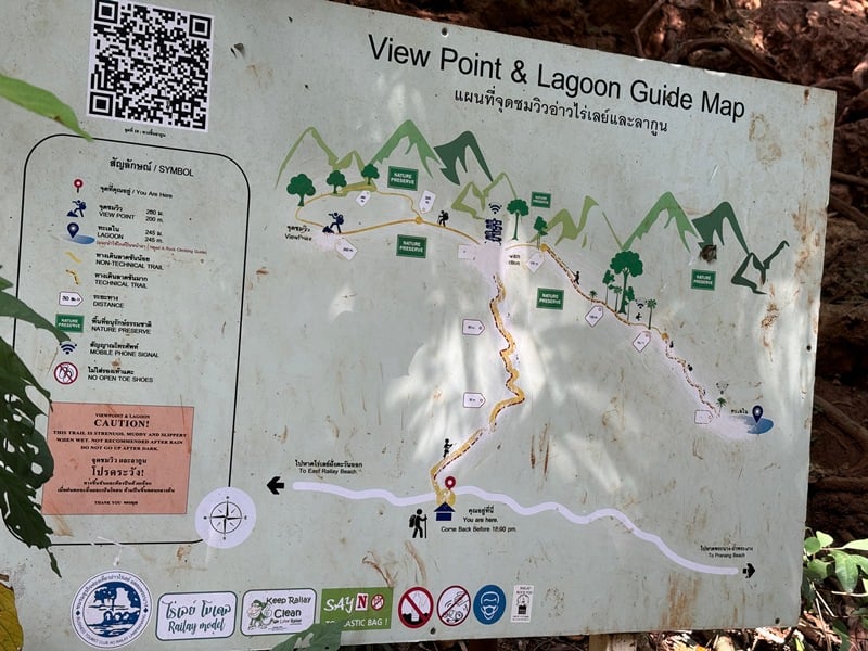 Railay Viewpoint map in Krabi Thailand