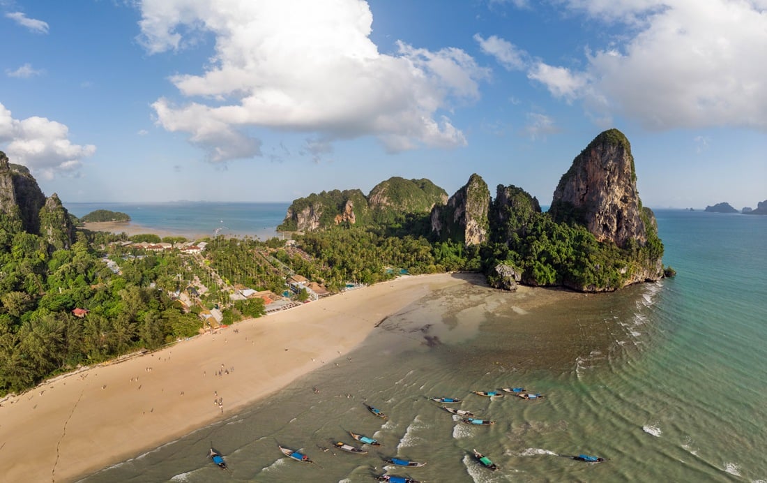 Railay West Beach drone photo Thailand featured photo