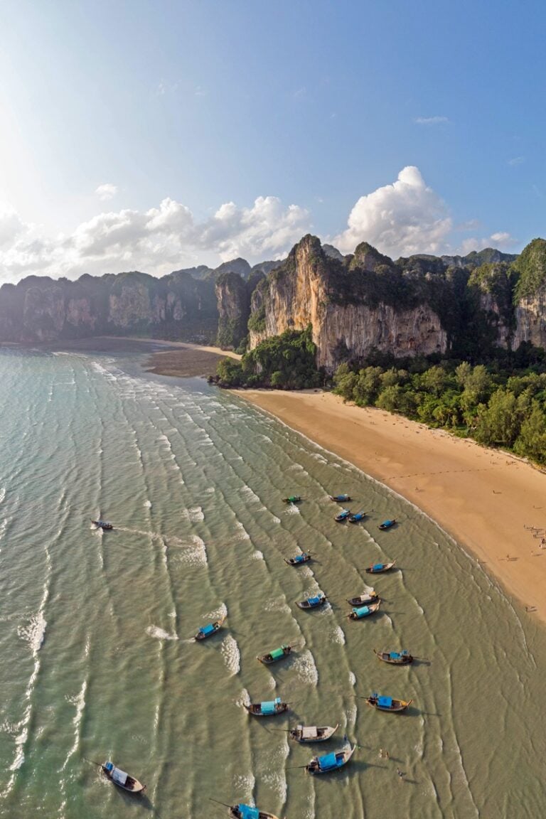 Railay West Beach drone photo Thailand portrait