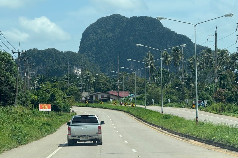 Road to Krabi from Khao Lak in Thailand