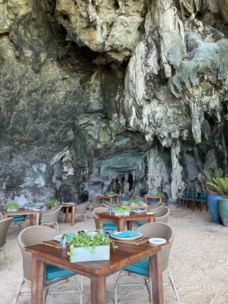 The Grotto restaurant at Rayavadee in Railay Krabi Thailand