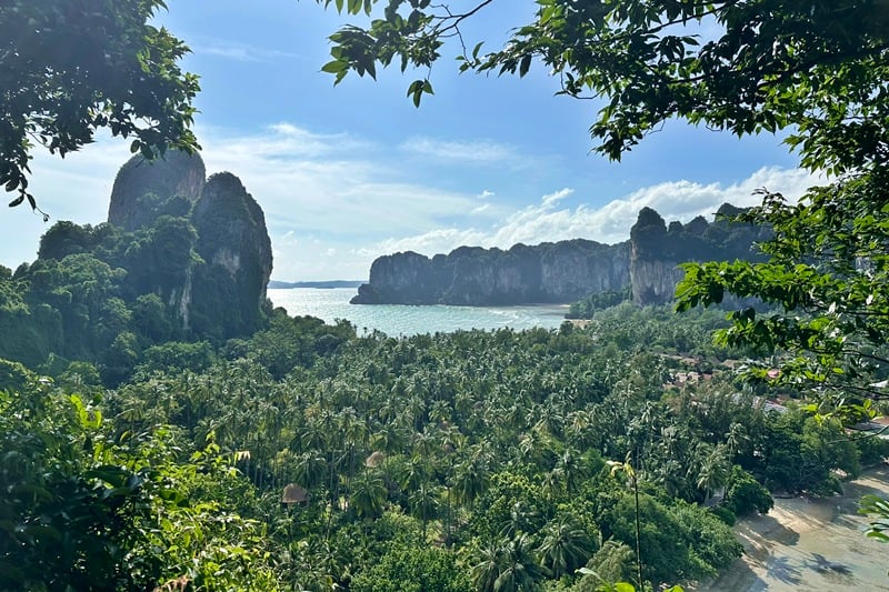 View of Railay from Railay Viewpoint in Krabi Thailand