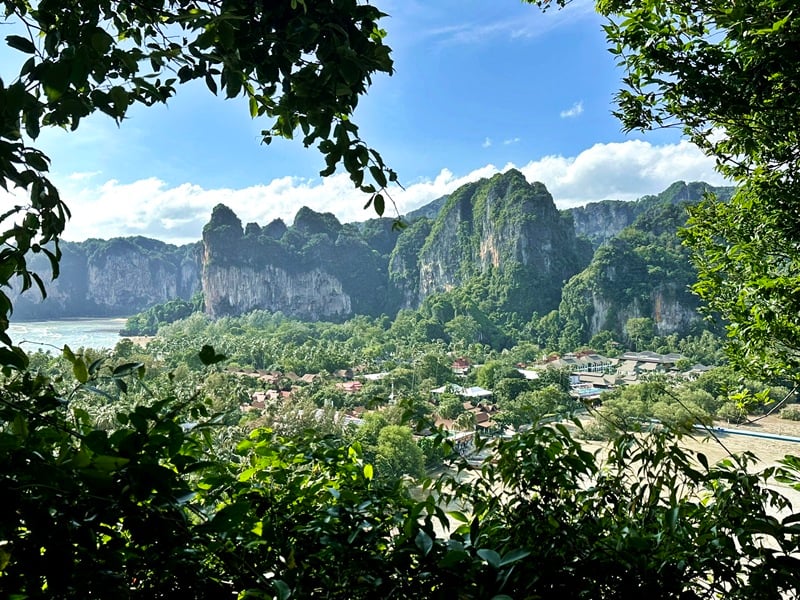 View of Railay from Railay Viewpoint in Krabi Thailand